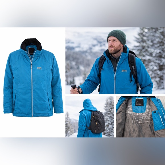 2117 Of Sweden Insulated Ski Jacket Mens L Blue Waterproof Snow Coat USD $150